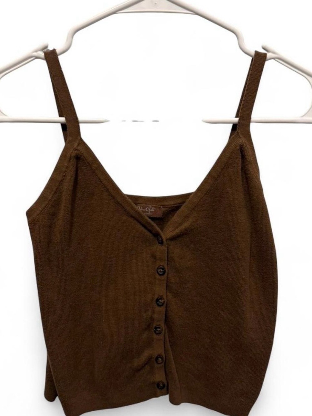 Brandy Melville Brown Button-Front Knit Cami